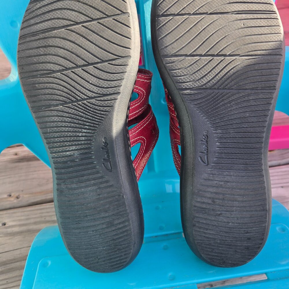 Brick Red Laurieann Clarks Sandals Size 8 - Picture 5 of 5